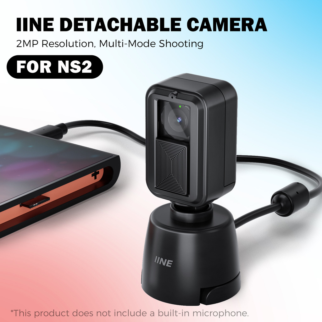 IINE กล้องแบบถอดได้สําหรับ NS2 / การออกแบบที่ถอดออกได้ / การถ่ายภาพหลายโหมด / คุณภาพภาพ 1080P/ การป้องกันความเป็นส่วนตัว/ มุมการถ่ายภาพแบบยืดหยุ่น/ Plug & Play