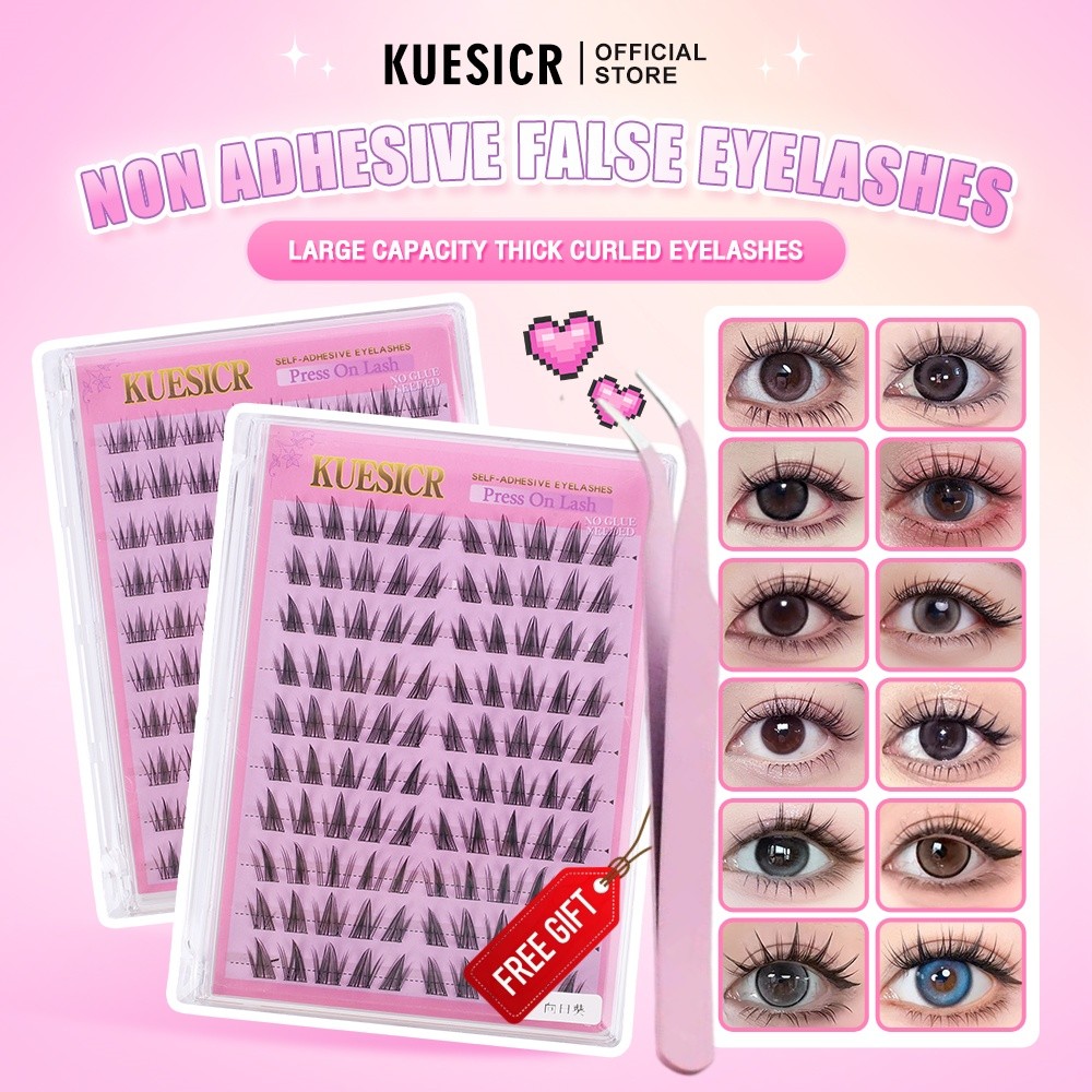 【แหนบของขวัญ】KUESICRขนตาปลอม 3D มีกาวในตัว นํากลับมาใช้ใหม่ได้ 10-12 มม. แหนบแบบใช้ซ้ำได้ กาวในตัว