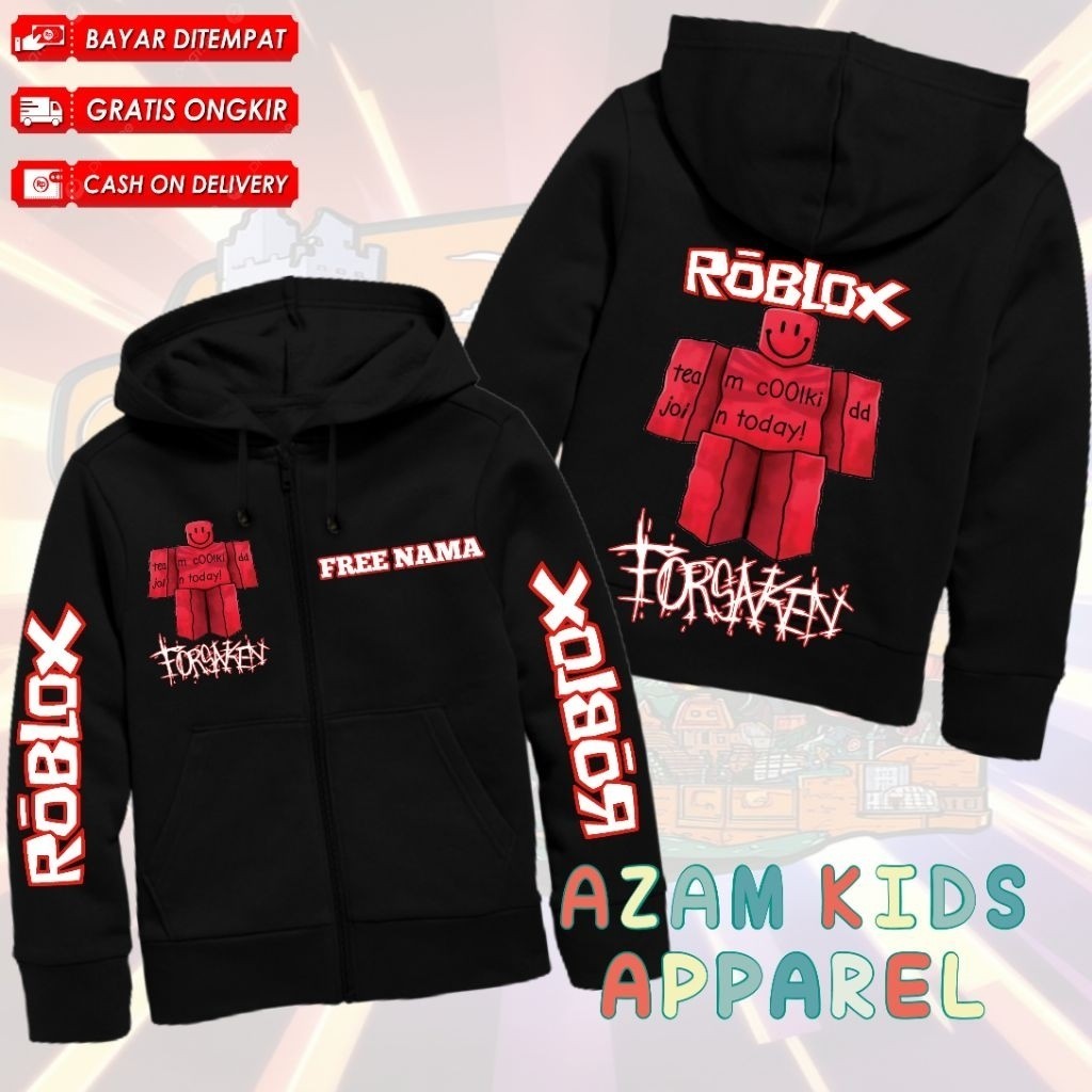 Roblox Forsaken เสื้อแจ็คเก็ตมีฮู้ดสําหรับเด็ก Coolkid ชื่อฟรี / Roblox Forsaken Coolkid ไม่จำกัดเพศSize S-5XL