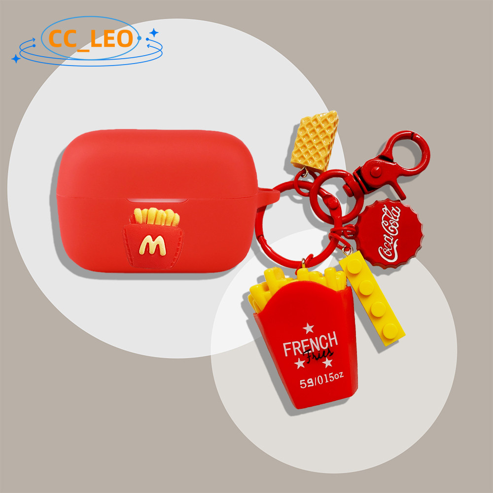 Case for Anker Soundcore C50i Silicone Soft Case Cartoon Metal Cola Pendant Cute Keychain Suitable for Anker Soundcore C50i Shockproof Shell Protective Sleeve
