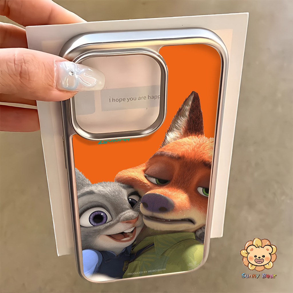 สําหรับiphone 17 Pro Max Zootopia 2  16 15 14 13 12 11 Pro Max 8 7 Plus X XR Xs Maxนุ่มหรูหราElectroplatedกรอบโปร่งใสเคสโทรศัพท์