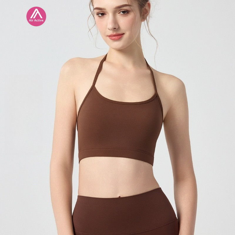 AirActive ชุดชั้นในสำหรับออกกำลังกาย ดีไซน์คล้องคอแบบปรับได้ ขนาดสั้น เหมาะสำหรับโยคะและฟิตเนส
