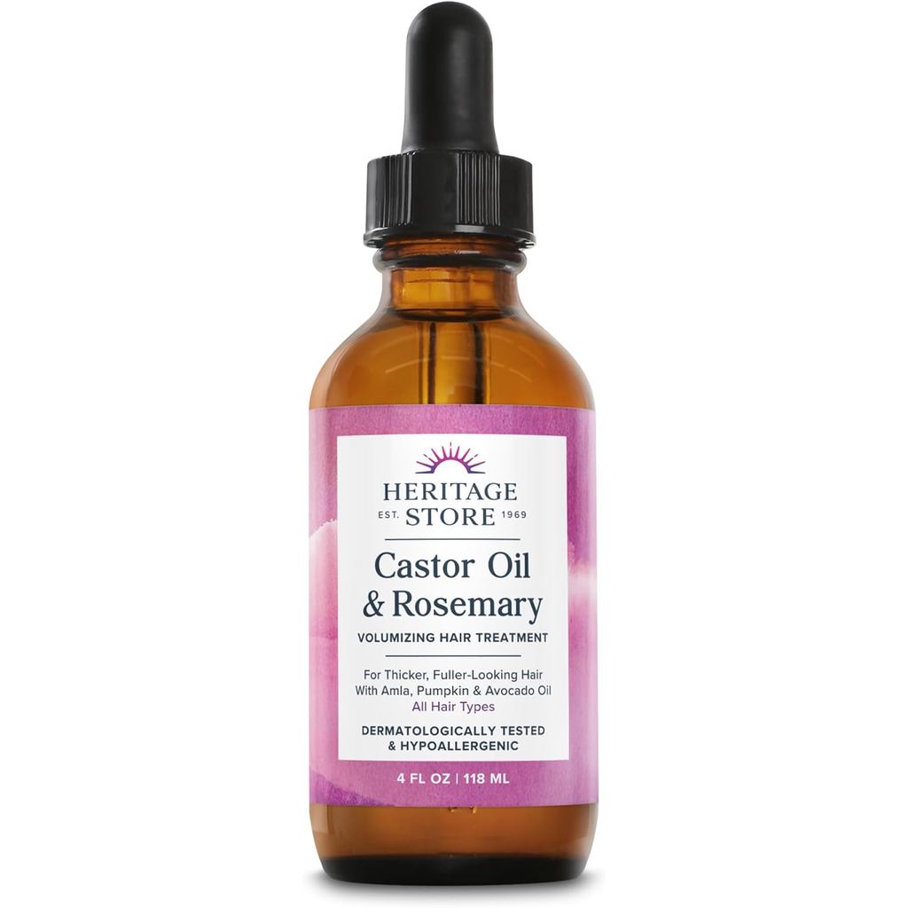SDFGHJKL;HERITAGE STORE Castor Oil และ Rosemary Volumizing Hair Care-บรรจุน้ํามัน Castor อินทรีย์โรส