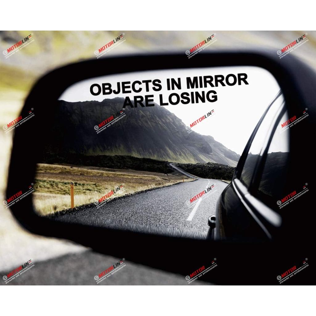 2X Black 4 Inches Objects in Mirror are Losing Decal Sticker Funny JDM Car Side Review Mirrors Vinyl