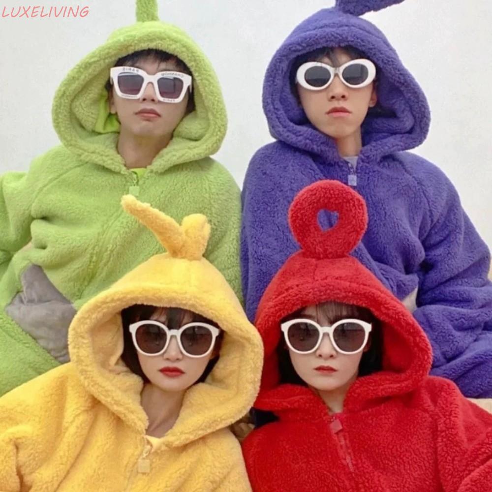 ชุดนอนคอสเพลย์ Teletubbies แบบขนแกะปะการัง Tinky Winky และ Laa-Laa
