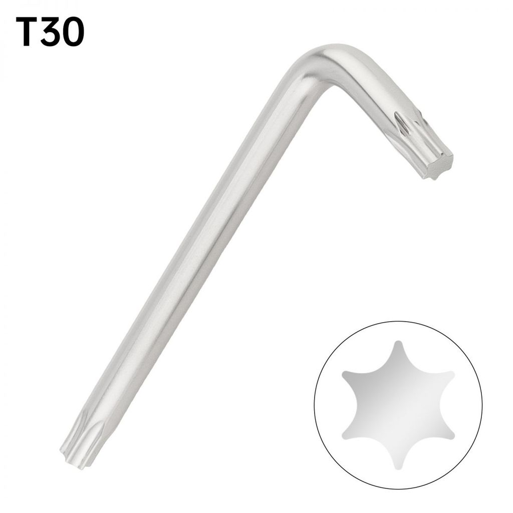 T30 Plum Blossom Shape Hex Key ชุบนิกเกิลประแจป้องกันการโจรกรรม