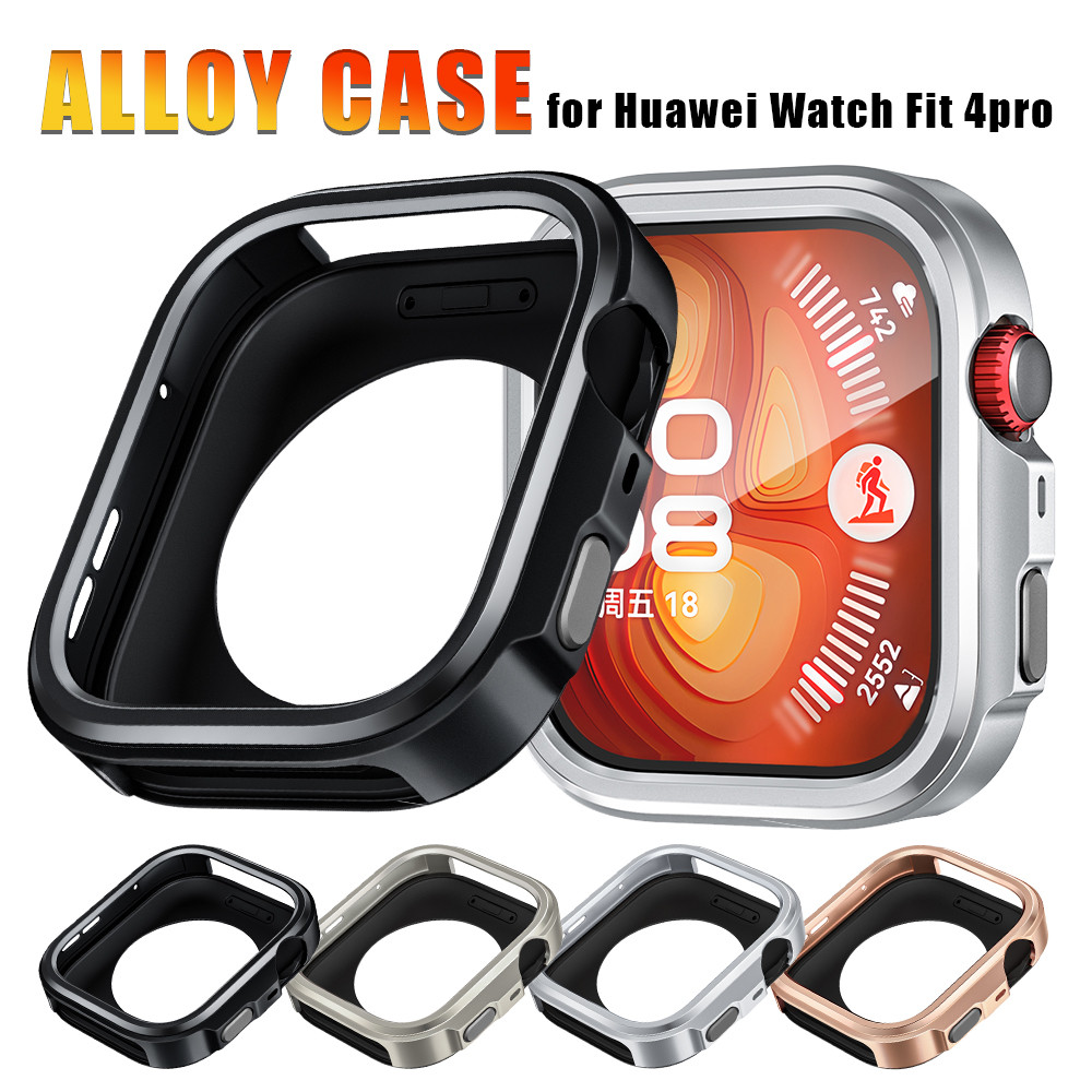 โลหะผสมหรูหราโลหะ + PC สําหรับ HUAWEI นาฬิกา Fit 4 Pro Hard กรอบนาฬิกาฝาครอบป้องกันสําหรับ Huawei นาฬิกา 4 Fit Pro อุปกรณ์เสริม