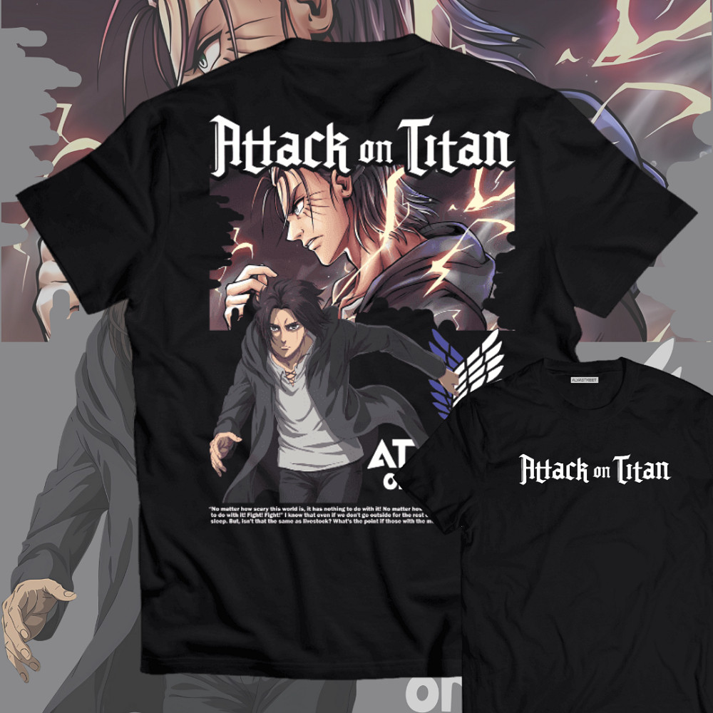 EREN YEAGER ATTACK ON TITAN 05AOT ANIME T-Shirt - เสื้อยืดอนิเมะ - Cotton Combed 30s Material เสื้อย