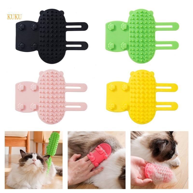 KU* Cats Pet Selfs Grooming Comb Brush Wall Corner Scratcher พร้อมหวีนวด