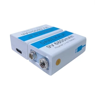 แบตเตอรี่แบบชาร์จไฟ USB Li-ion ขนาด 9V 6800mAh (พร้อมสายชาร์จ Type-c)