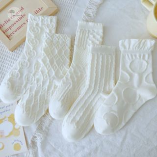 ถุงเท้าแมรี่เจน ลายลูกไม้ ข้อกลาง 1 คู่ สไตลญี่ปุ่นโลลิต้า ส…