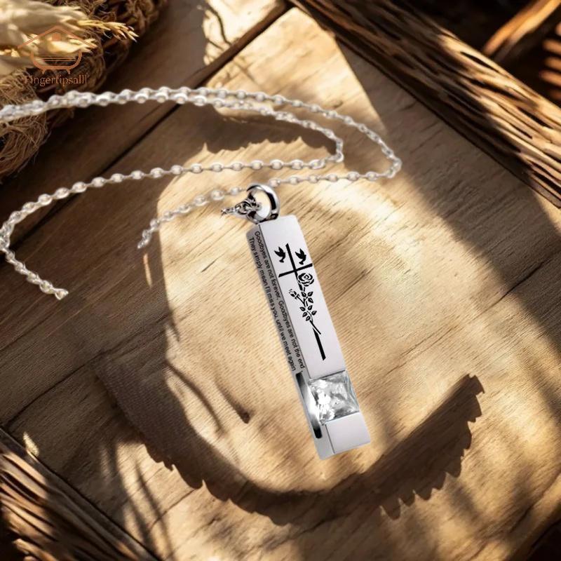 FIN Simple ส่วนบุคคลสแตนเลสสัตว์เลี้ยง Urn สร้อยคอ Memorial Cremation Urn จี้สร้อยคอ Keepsake Ashes 