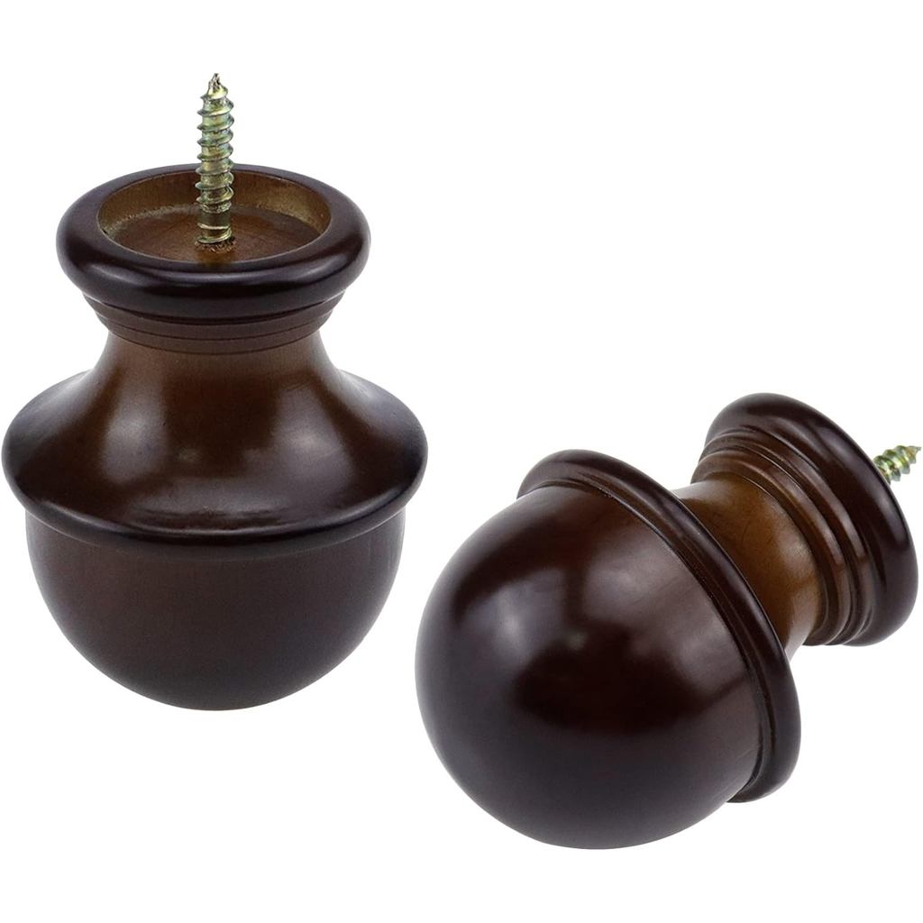 T T T Ulead Curtain Rod Holders Wood Rod Bracket Head สีน้ําตาล Drapery Rod Holder แพ็ค 2 ชิ้น