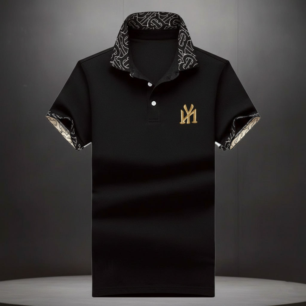 KINGMEN ส่งด่วน เสื้อแขนสั้น โปโล เสื้อยืดคอปก เสื้อสีดำ Unisex ใส่ได้ทั้งหญิงชาย M-3XL