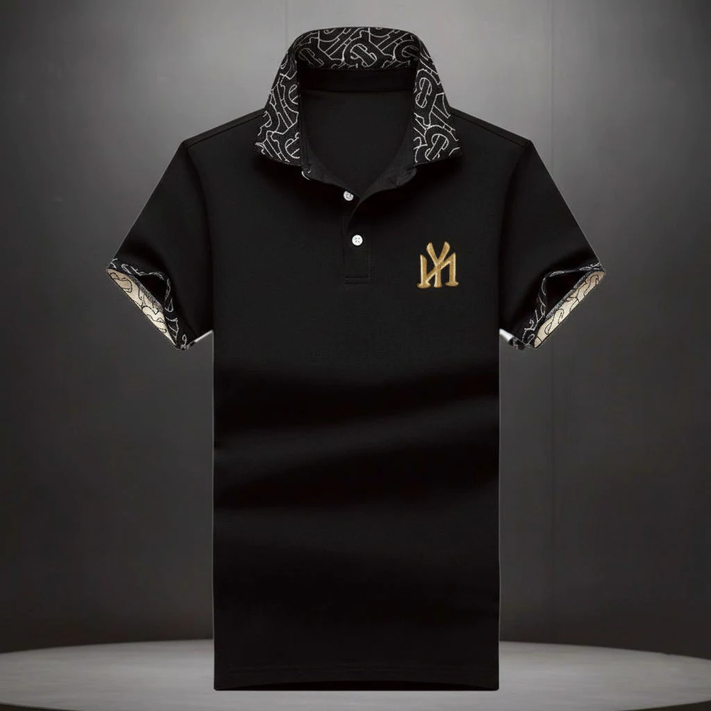 KINGMEN ส่งด่วน เสื้อแขนสั้น โปโล เสื้อยืดคอปก เสื้อสีดำ Unisex ใส่ได้ทั้งหญิงชาย M-3XL