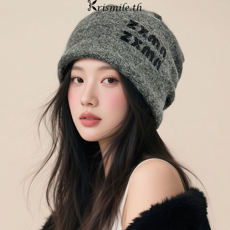 COD-ในไทย💖หมวกบีนนี่ หมวกซ้อนกัน ผ้าวูลผ้าถัก สตรีทสไตล์เกาหลีแฟชั่นให้ความอบอุ่น เข้ากับทุกการแต่งกาย-Kri