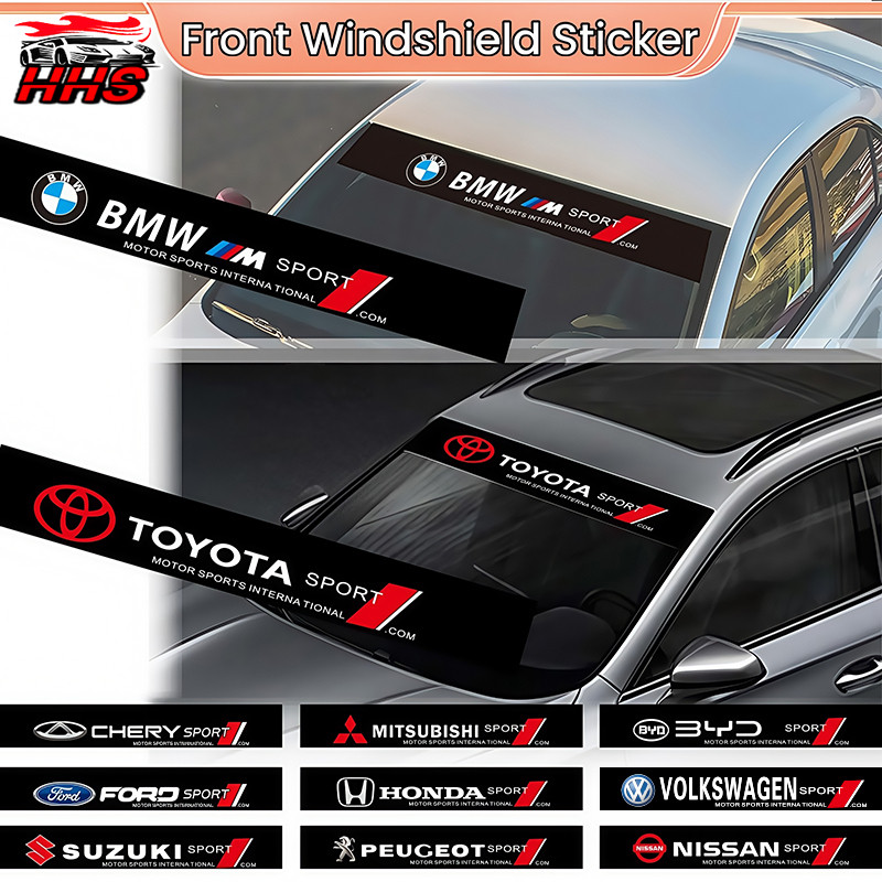 【HHS】Car สติ๊กเกอร์ติดกระจกหน้าบังแดดสีดําตกแต่งสติ๊กเกอร์ดึงดอกไม้