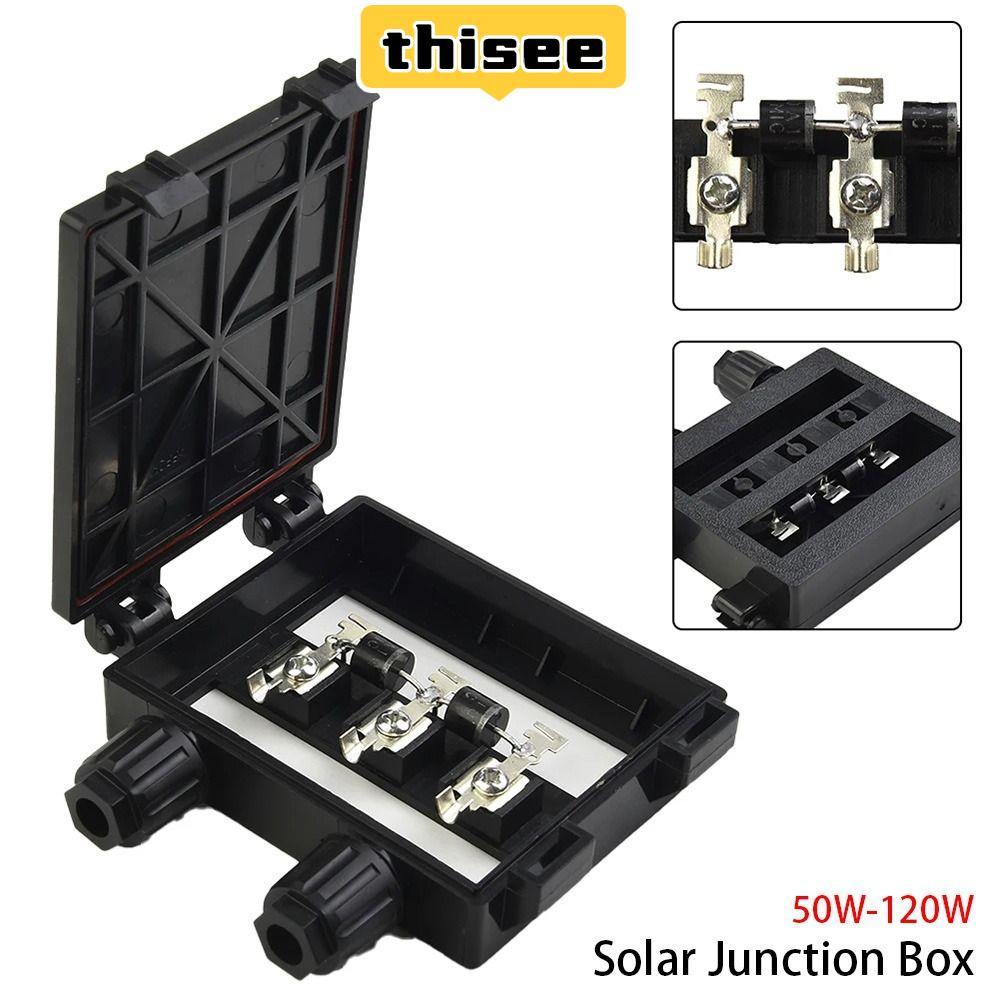 GOOGEOUS 1 ชิ้นกล่องแยก, IP65 กันน้ําสีดํา PV โมดูลกล่อง,เครื่องมือทดสอบไฟฟ้าสําหรับ 6.5A แผง 50W-12