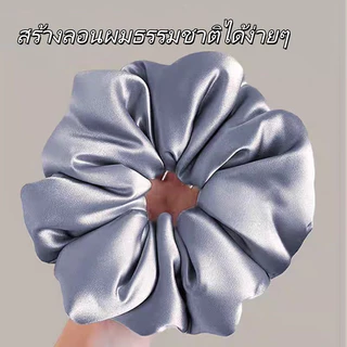 ยางรัดผมแบบหมอน ยางรัดผมไส้ฝ้ายและผ้าไหมซาตินสำหรับนอน ยางรัดผมทรงมวยและเครื่องประดับ