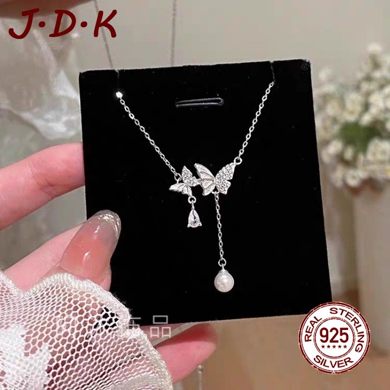 JDK 925 Silver Butterfly Pendant สร้อยคอทอง 18K
