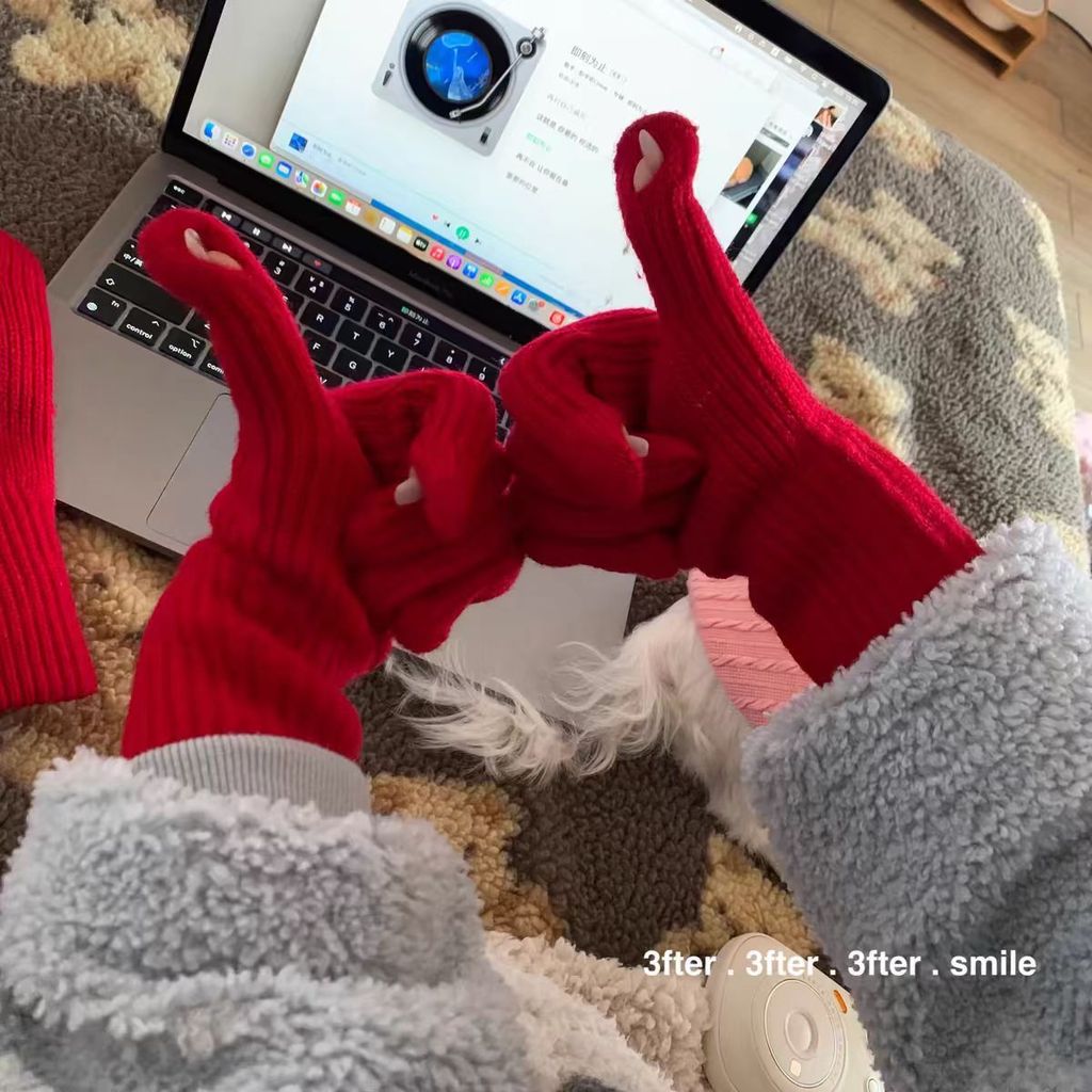 ถุงมือหรูหรา FZDAZI ซับขนแกะ อบอุ่นสำหรับฤดูหนาว - รูปที่ 2