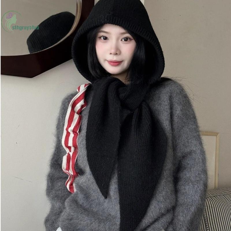 หมวกและผ้าพันคอขนสัตว์สำหรับผู้หญิง One Warm Earmuffs แฟชั่นฤดูใบไม้ร่วงและฤดูหนาว - รูปที่ 6