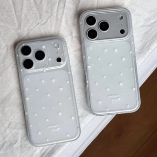 ส่งจากไทย เคสโทรศัพท์รุ่น16 ลายดาวสีฟ้าขาว สไตล์อิน เคสใสแบบด้าน For IPhone17 16 13 11 12 14 15ProMAX XR XSMAX 6/7/8PLUS