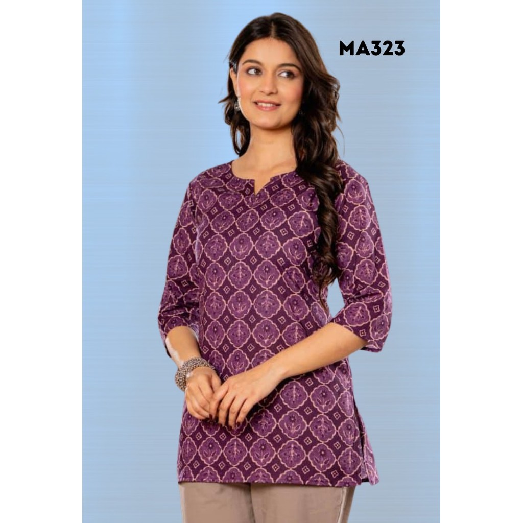 ผ้าฝ้ายสั้น Kurti สําหรับผู้หญิง MA Series