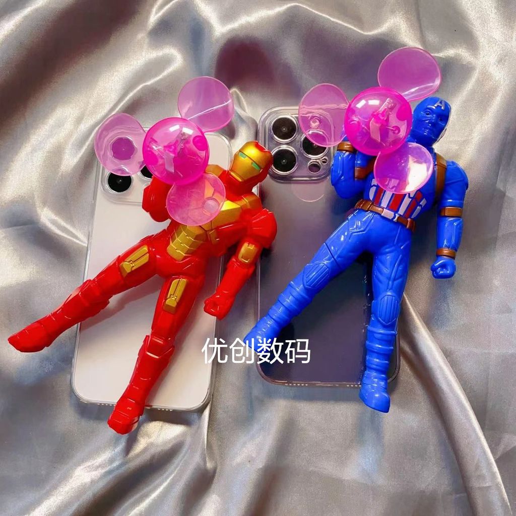 พัดลมมินิ Iron Man สําหรับ Samsung S26 Ultra S25 Ultra S24 Ultra S23 Ultra S22 Ultra; เข้ากันได้กับ 