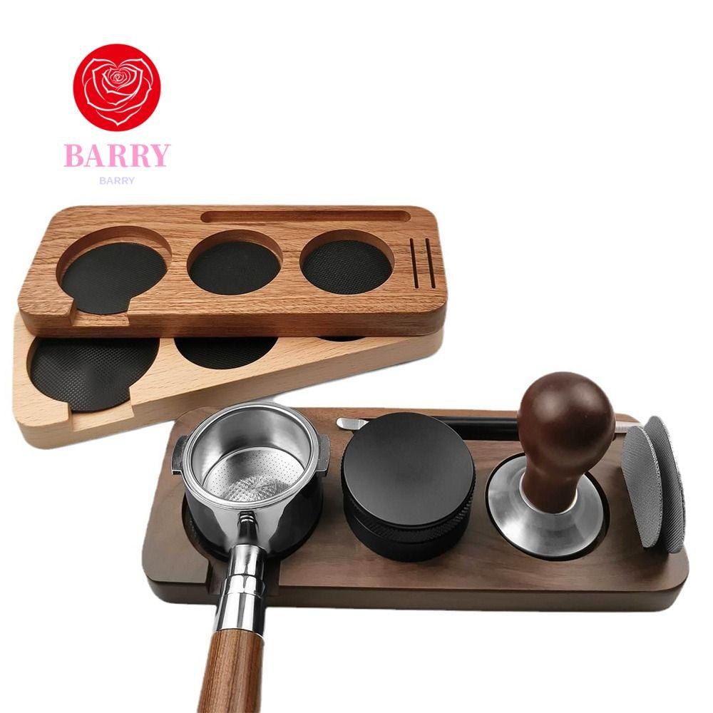 BARRY Tamping Station Holder, 51/58 มม.กาแฟ Tamping Station, มัลติฟังก์ชั่นไม้ทนทาน 3 Slot Espresso 