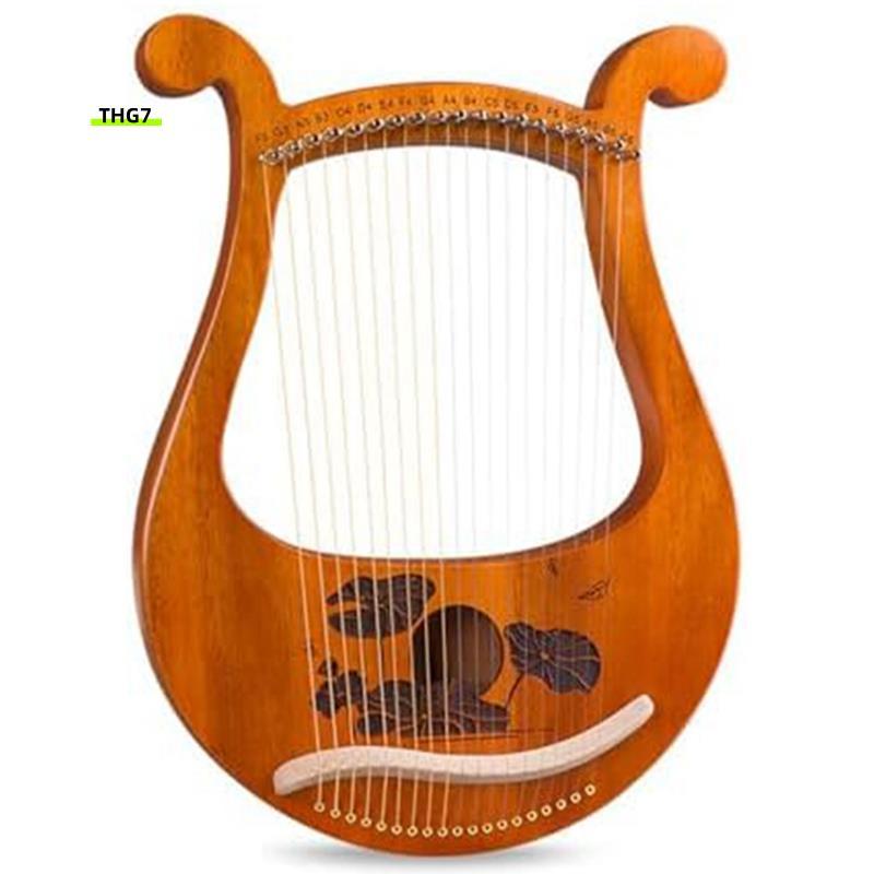 Belinda7Lyre Harp 19 String Beginners Harp,Portable 19-Tone Small Harp 19-String Lyre เครื่องดนตรีไม