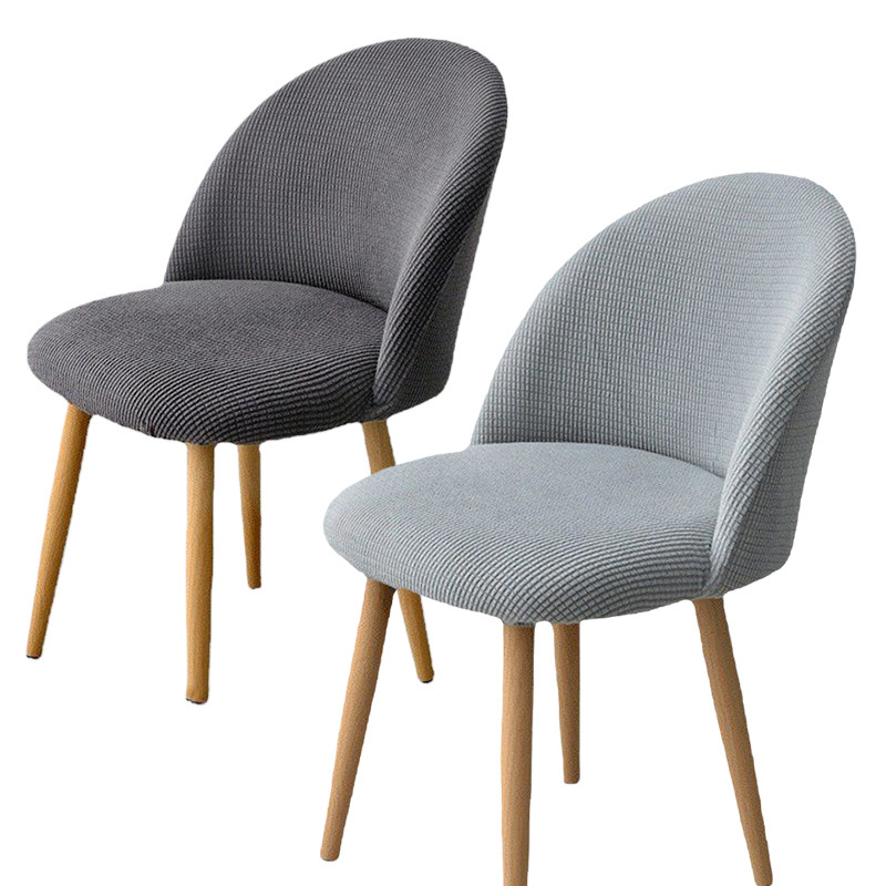 1 PC Jacquard นุ่มเก้าอี้ต่ํากลับยืดสีทึบ Duckbill ที่นั่งรับประทานอาหาร Slipcover Nordic ยืดหยุ่นแต่งหน้าเก้าอี้ Slipcovers สําหรับ Home Hotel Decor