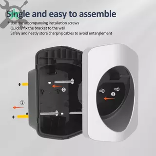 Wall Mount Type 2 EV Charger Holder ปฏิบัติประเภท 2 สายชาร์จสําหรับ EV Charger ตะขอแขวน EV charger ที่แขวนหัวชาร์จ EV และสายไฟ แบบติดผนัง ตะขอแขวนปลั๊กชาร์จรถ EV
