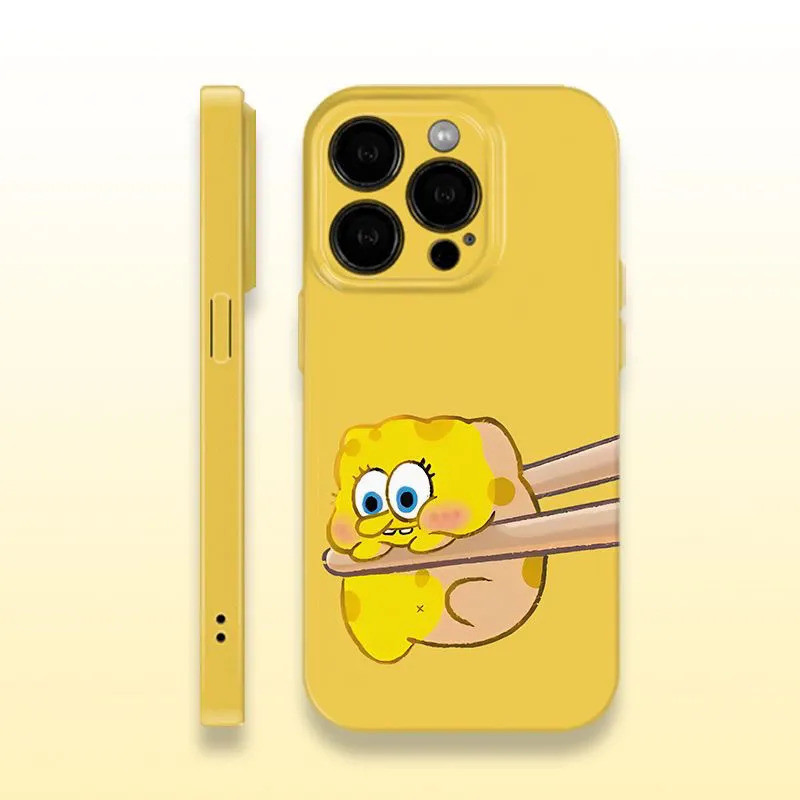 เคสโทรศัพท์แบบรวมทุกอย่างเคสแข็งการ์ตูนรุ่นQ SpongeBob SquarePantsแบบบางเข้ากันได้iPhone 16PROMAX 17