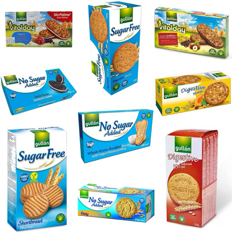 Gullon biscuits กูยองบิสกิต ปราศจากน้ำตาล ขนมไม่มีน้ำตาล นำเข้า มีให้เลือก6แบบ