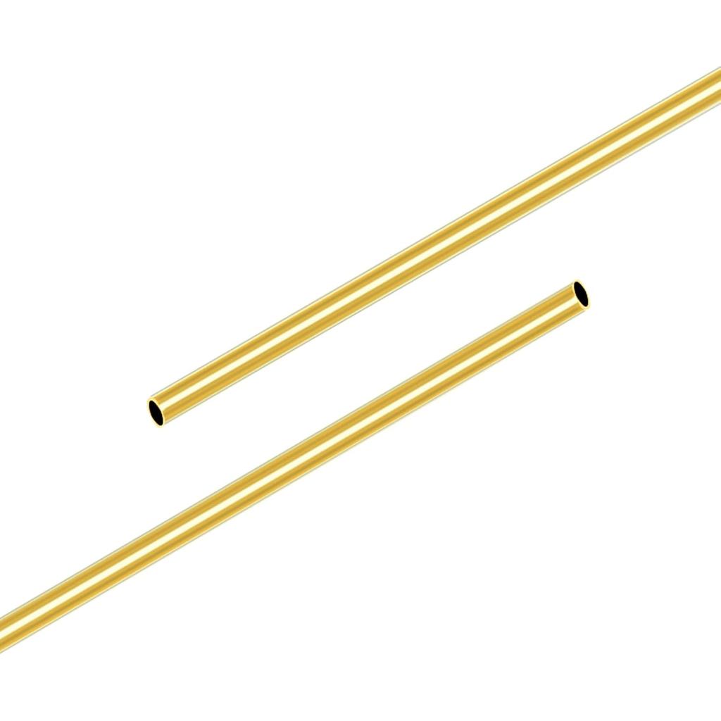 Aopin Brass Round Tube Copper Tubing Pipe ID 1.6mm / 3/50" x OD 2mm / 2/25" Hollow Copper Tubing Sea