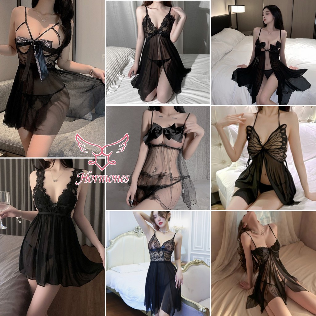 Hormones🫧🫧sexy ชุดเดรสสลิป ลูกไม้ dress มีให้เลือกหลายสไตล์ ผ้าใส่สบาย คอวีลึก เน้นรูปร่าง ส่งไวจากไทย