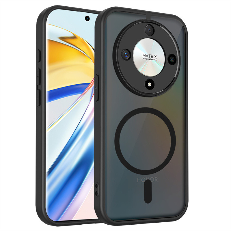 สําหรับ Honor X9D, X70 5G, เคสโทรศัพท์สีดําโปร่งใสฝ้าขายร้อน, แท่นชาร์จไร้สาย PC ฝาครอบป้องกันการตกกระแทก