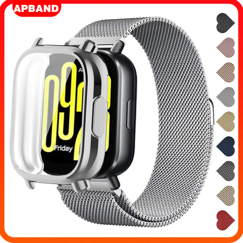 กันชนนุ่ม กรณี TPU ป้องกันหน้าจอ ลูป Milanese สายรัดแขน แถบสแตนเลส for Smartwatch Redmi Watch 5 Active / 5 Lite