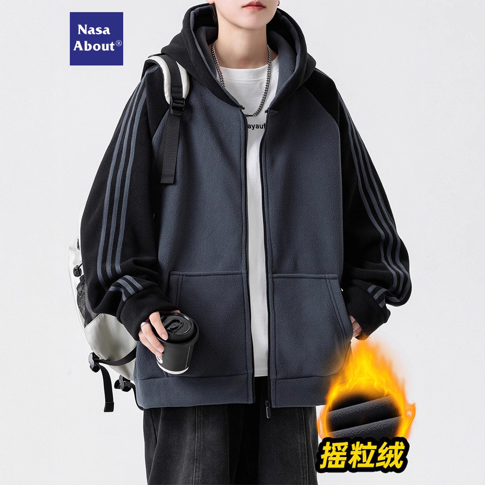 เสื้อกันหนาวผู้ชาย NAZA ปี 2025 สองด้าน มีการบรรจุขนแกะ เพื่อความอุ่นและสวมใส่ง่าย