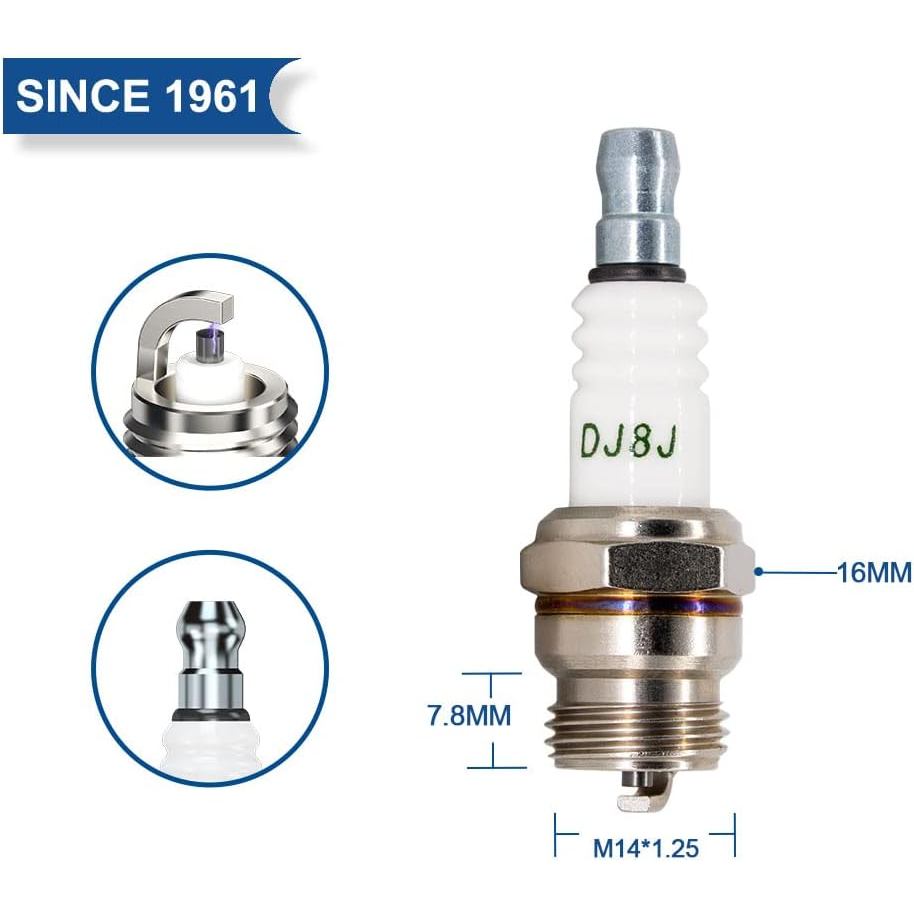 4PK TORCH DJ8J Spark Plug Replace for CHAMPION DJ8J DJ7J RDJ7J 847 850, for NGK BM6F, for MTD 753-06