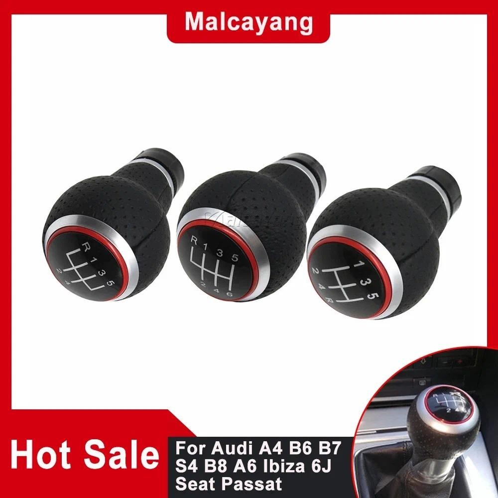 ใหม่เกียร์ Shift knob Lever Shifter สําหรับ Audi A4 B6 B7 B8 A6 S4 8K A5 8T Q5 8R Ibiza 6J ที่นั่ง L