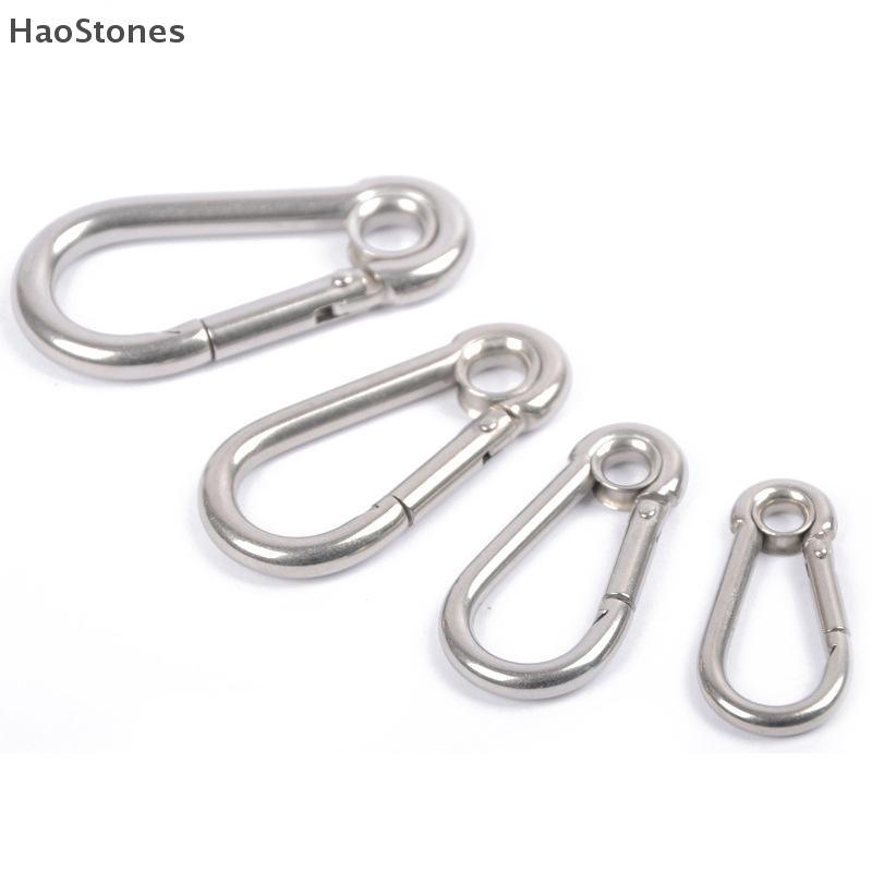 HaoStones M4 M5 M6 M7 M8 สแตนเลส Carabiner Carbine Snap Hook พร้อมตาไก่สปริงหัวเข็มขัดพวงกุญแจ TH