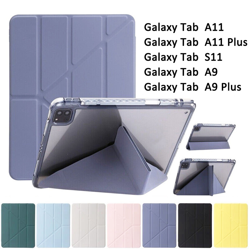 008.เคส แกนY  สำหรับ SAMSUNG Galaxy Tab A11 Plus A11Plus Tab A9 Plus S11 A9Plus S9 FE หลังโปร่งใส มี