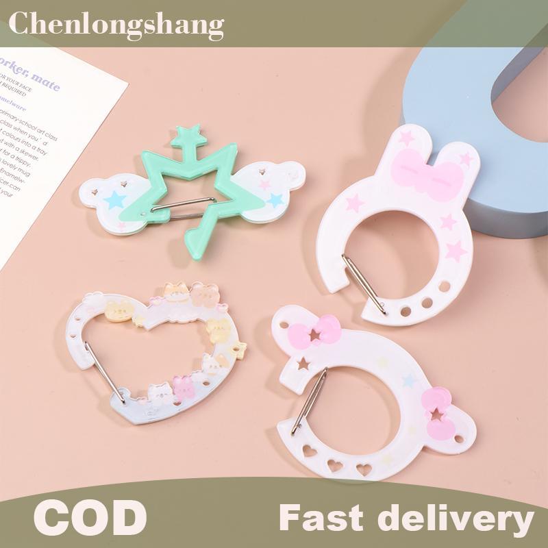 Chenlongshang Heart Bunny Carabiner พวงกุญแจน่ารักการ์ตูนอะคริลิคพวงกุญแจคู่แหวนน่ารักกระเป๋าจี้กระเป๋าเป้สะพายหลัง Charm ของขวัญ EN