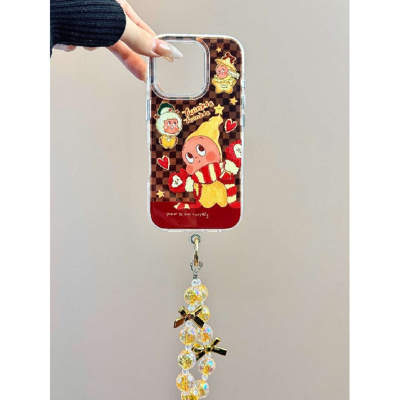 เคสโทรศัพท์เหมาะสําหรับiPhone X XS XR XSMAX 11 12 13 14 15 16 Pro max Plusสีน้ําตาลสีดําลายตารางหมาก