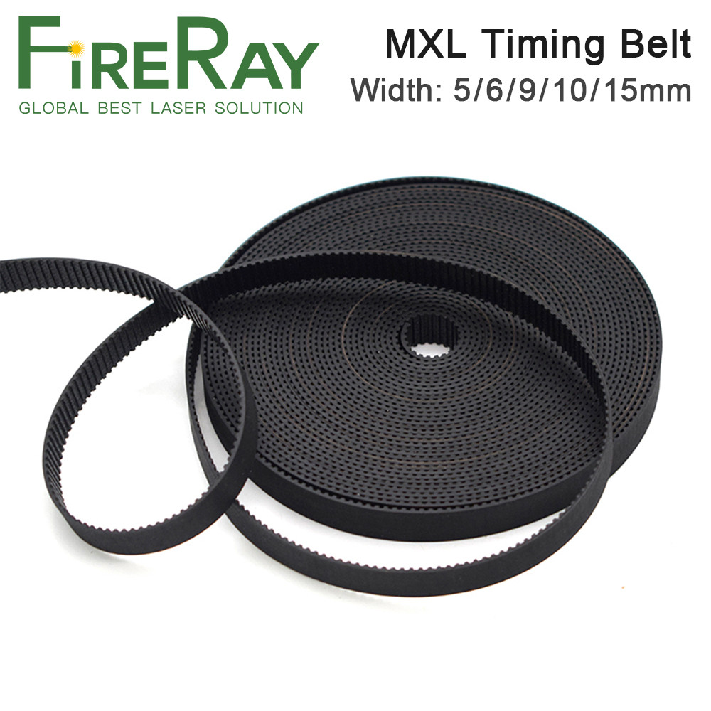 FireRay MXL Open-Ended Timing Belt Width 5mm 6mm 9mm 10mm 15mm Transmission Rubber Belts For CO2 Las