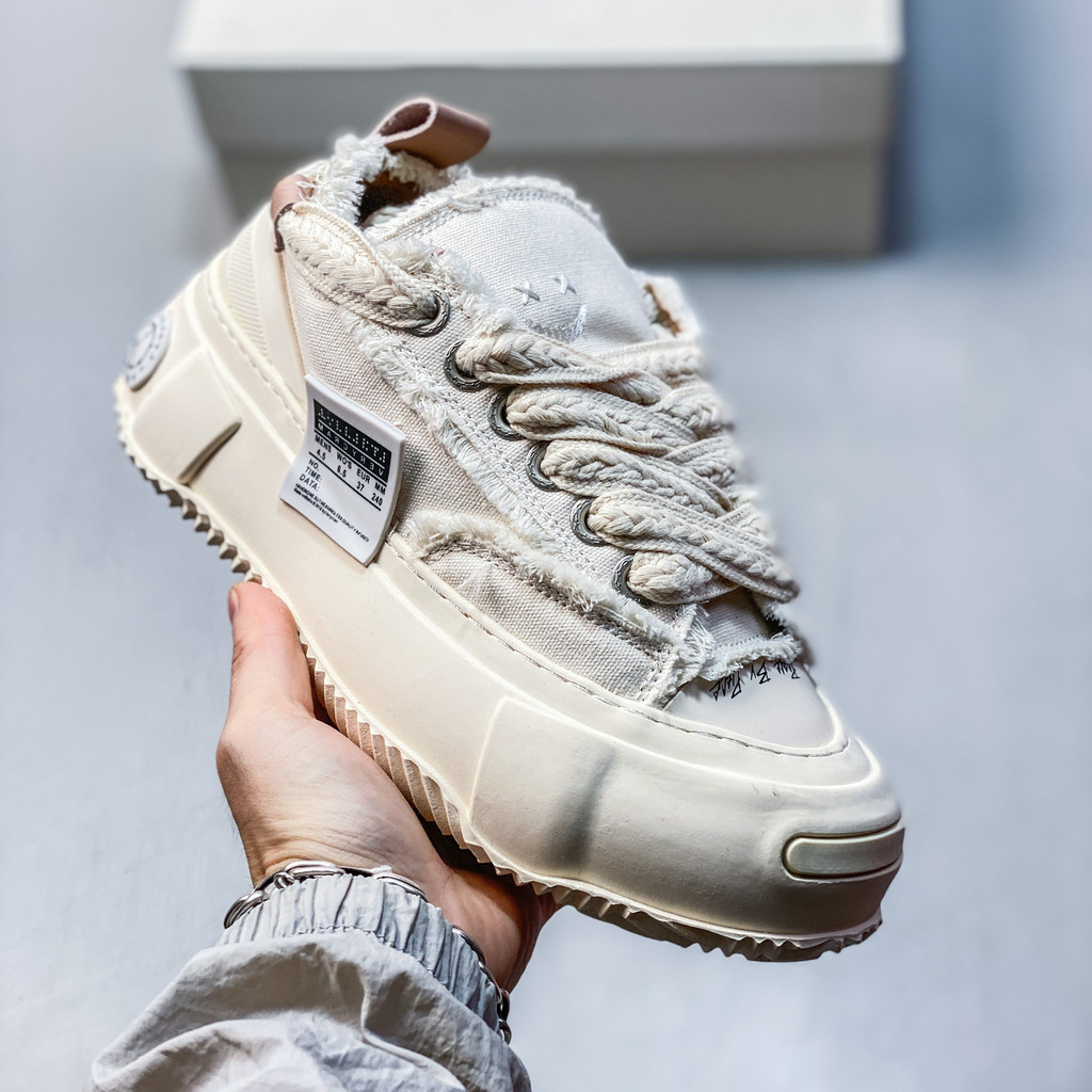 X xVESSEL GOP 2.0 MARSHMALLOW Lows รองเท้าผ้าใบหนาSoledรองเท้าลําลองเพิ่มความสูง Unisex Real Shot