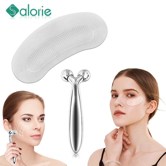 1 คู่ Eye Patch Anti-Puffiness & 3D คู่มือ Roller Massager Y รูปร่างนวดเครื่องมือนวดหน้า