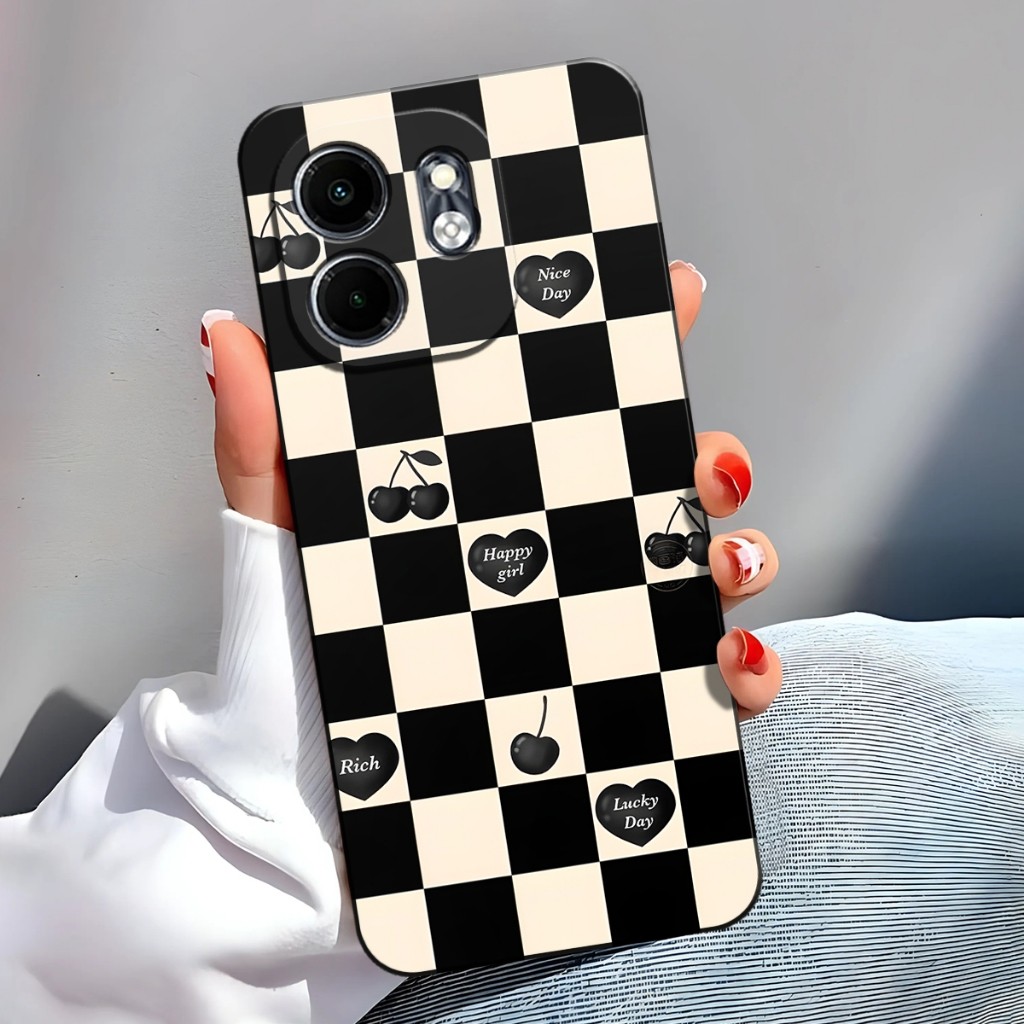 Infinix Smart 9 Softcase | Infinix Hot 50i ล่าสุด 2024 Cute Chess Case TPU Silicone Case Pro Camera 